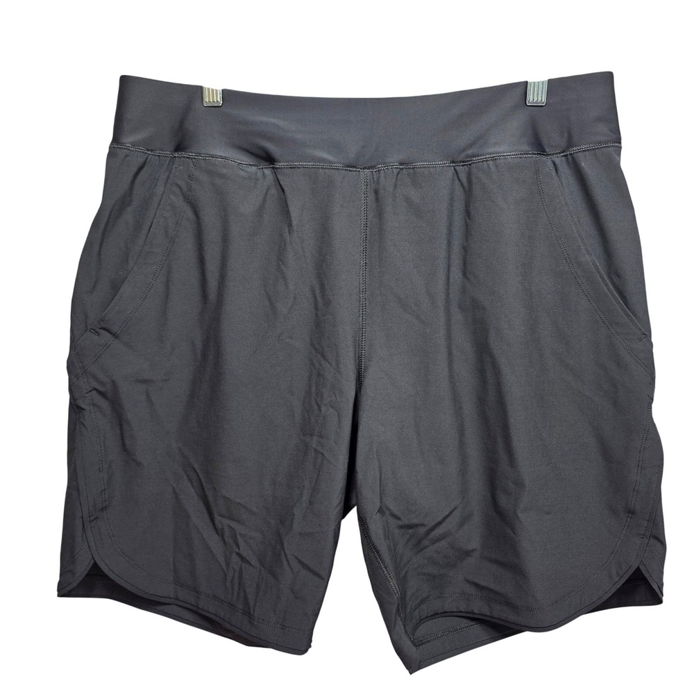 Lands End Black Active Board Shorts Swim Shorts with Liner Womens 14 Pocket - Picture 1 of 14